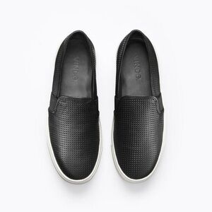 Vince Designer Black Perforated Leather Blair Sneakers Shoes Women’s Size 7